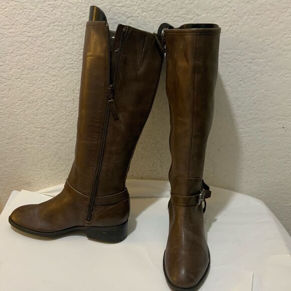 LRL Ralph Lauren Women's Marion Boot Size 5.5 Tall Riding Brown Leather Low Heel - Picture 7 of 15